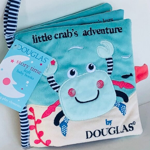New w/ Tag-Douglas Baby Soft Plush Activity Book Little Crab's Adventure - Picture 1 of 15